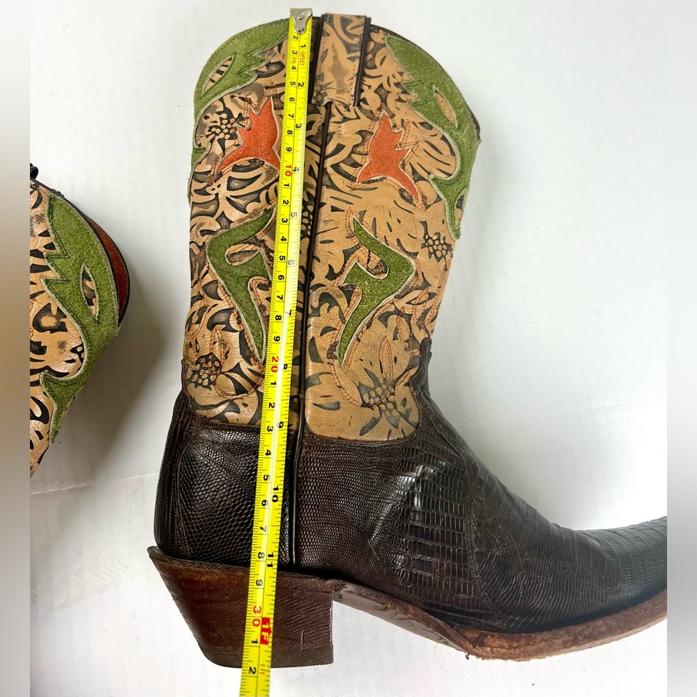 Frye Lilly Lizard/Tooled leather/Boho Western Boots - Picture 12 of 14